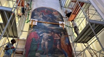 Ancona, San Francesco alle Scale. Terminati i restauri del Battesimo di Cristo di Pellegrino Tibaldi